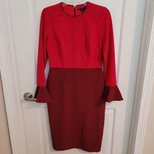 Maggy London Red/Burgundy Long-sleeved Dress Size 4